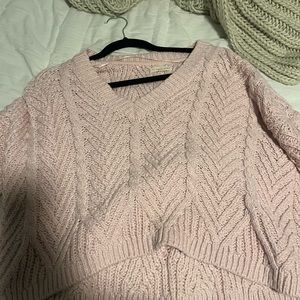 Blush pink cropped sweater!